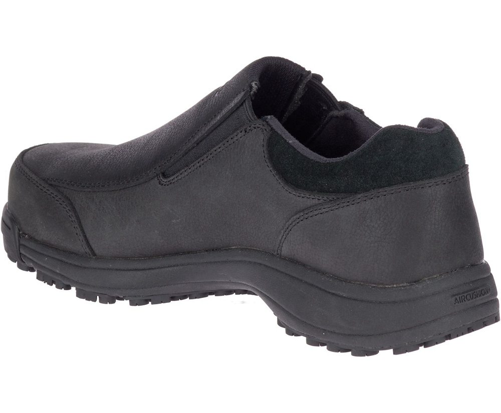 Merrell Slip Ons Black - Sutton Moc Steel Toe - Mens 75LZGDFON
